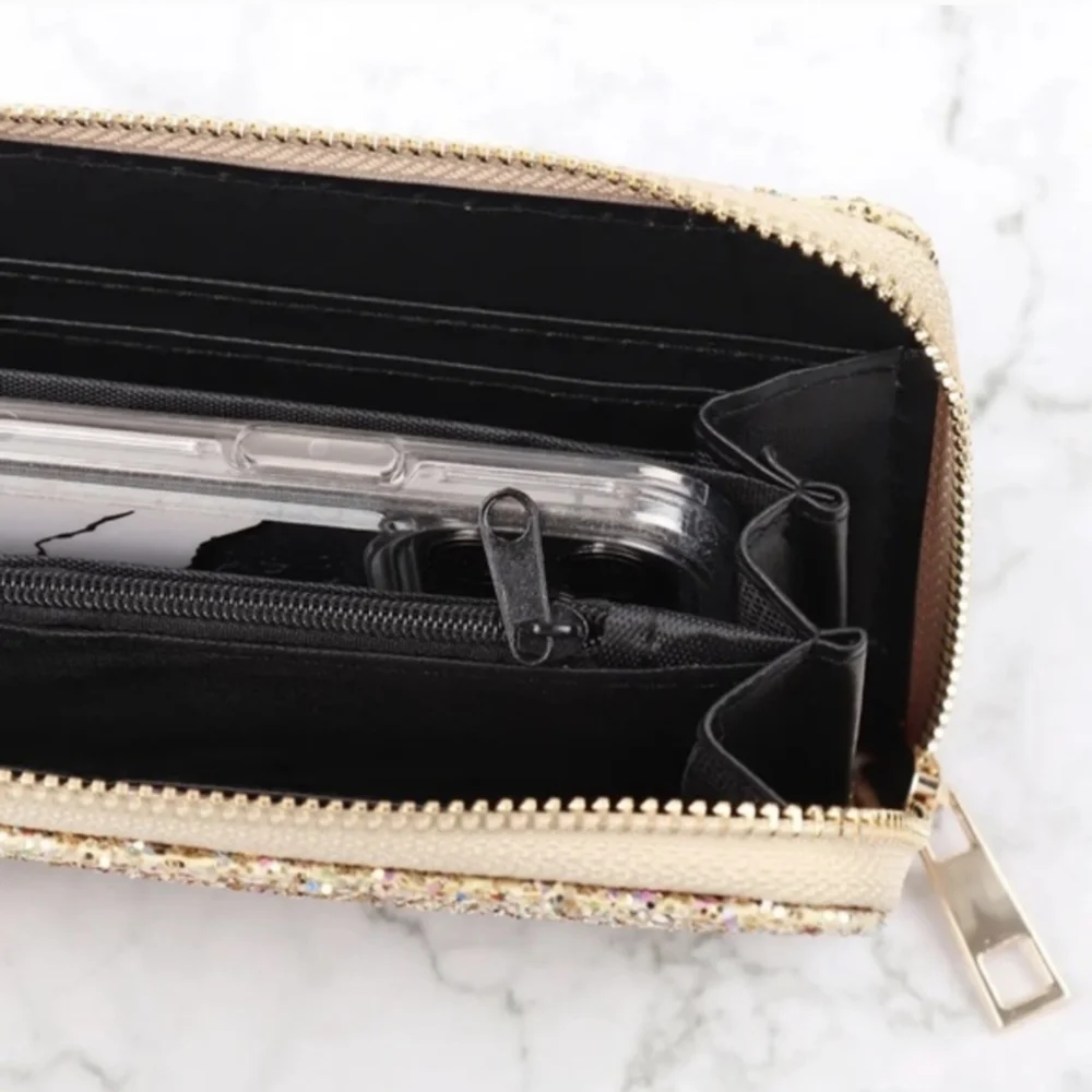 Beautiful Gold Sparkly Glitter Wallet - Picture 3 of 12